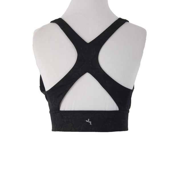 Joy Lab Sports Bra Sz L Black Gray Elastic Racer Back Sports Bra
