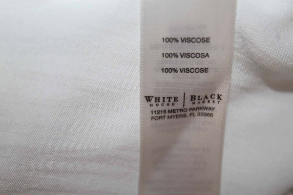 WHBM NEW $78 Sz 4 White Artist Draped Front Hi Lo Epaulets 100% Viscose Top
