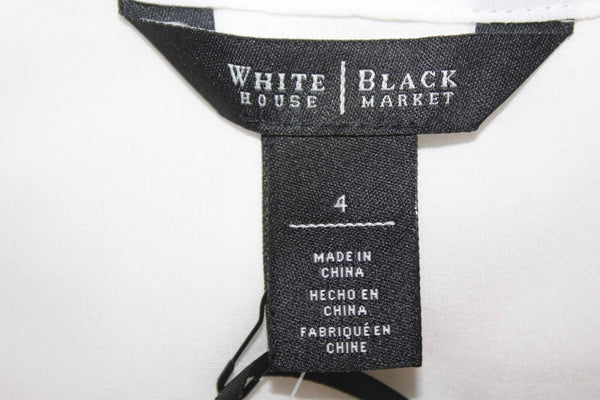 WHBM NEW $78 Sz 4 White Artist Draped Front Hi Lo Epaulets 100% Viscose Top