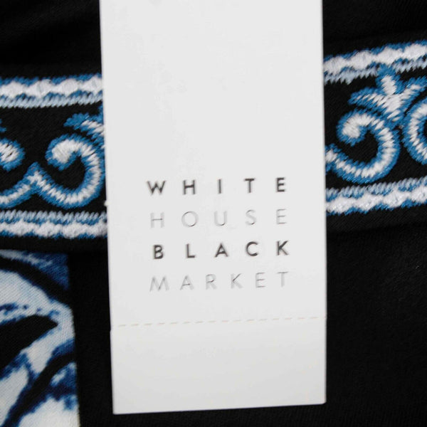 White House Black NEW Sz XS Black White Multi Print Poly Blend Tunic Dress