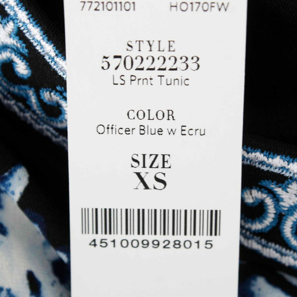 White House Black NEW Sz XS Black White Multi Print Poly Blend Tunic Dress