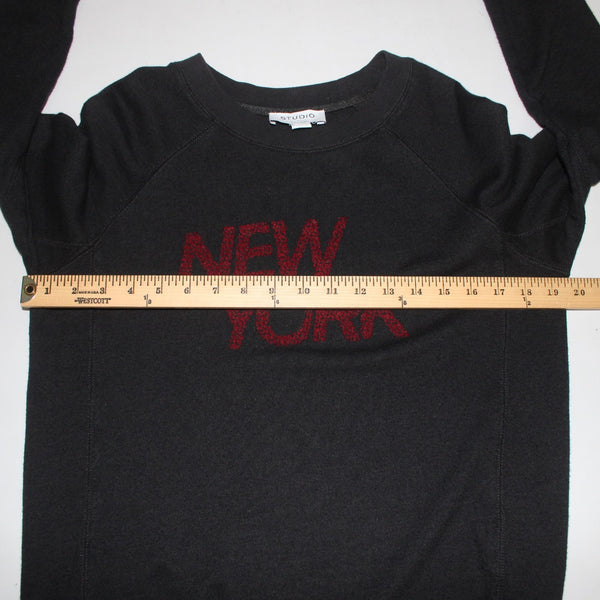 David Lerner Sweater Sz S S Studio Sz S Black Red New York Cotton Rayon Sweater