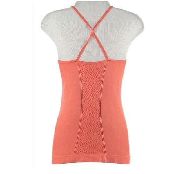 Champion Sz S Peach Nylon Spandex Criss Cross Back Active Wear Top