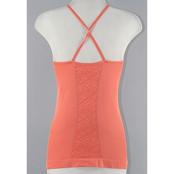 Champion Sz S Peach Nylon Spandex Criss Cross Back Active Wear Top