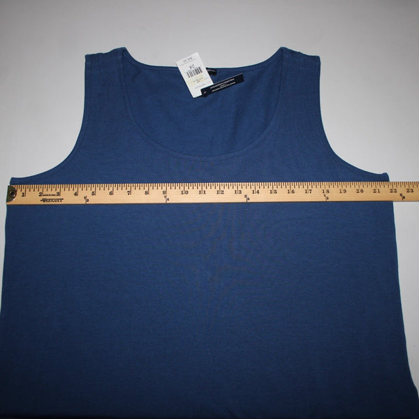 Magaschoni Collection NEW $95 Sz 2X City Blue Cotton Spandex Tank Top