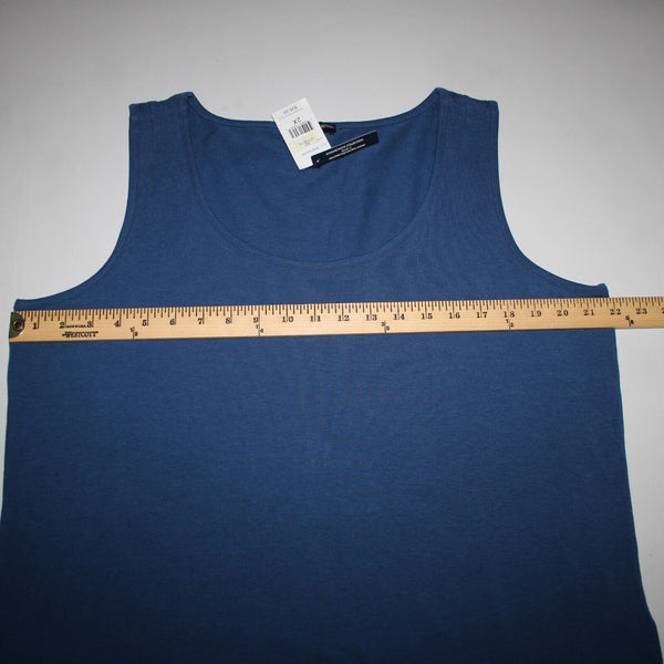 Magaschoni Collection NEW $95 Sz 2X City Blue Cotton Spandex Tank Top