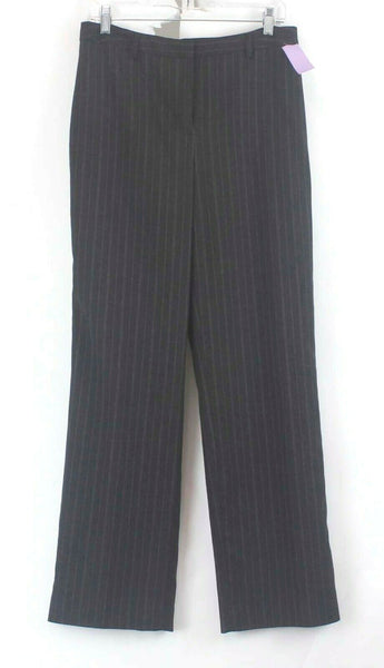 Charter Club Katherine Sz 8 x 30" Charcoal Burgundy Rayon Blend Trouser Pant