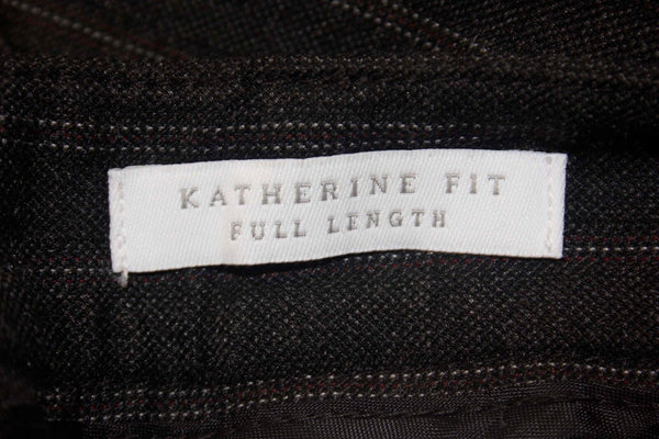 Charter Club Katherine Sz 8 x 30" Charcoal Burgundy Rayon Blend Trouser Pant