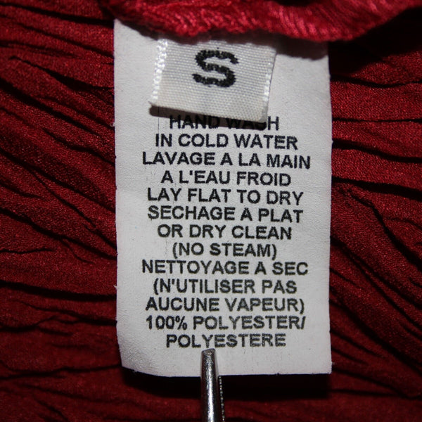 Komarov Sz S Red Black Lace Ruffles Collared 100% Polyester Wrap Sweater