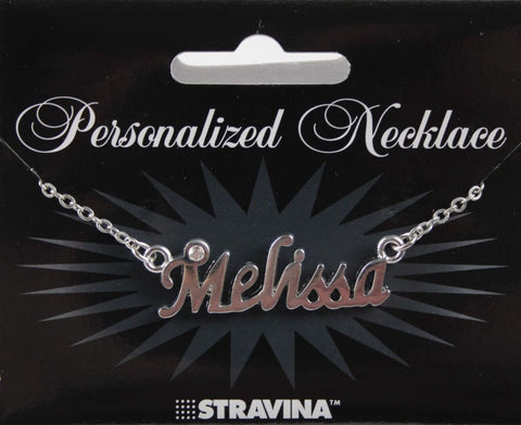 MELISSA NEW Name Silvertone Rhinestone 14.5" w 4.5" Multi Ring Ext Necklace