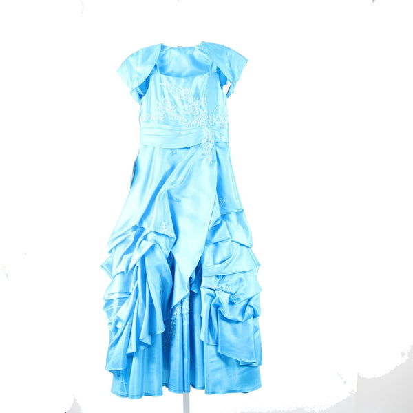 Mary's Bridals NEW $144 Sz 8 Girls Dark Turquoise 100% Polyester Fandango Dress