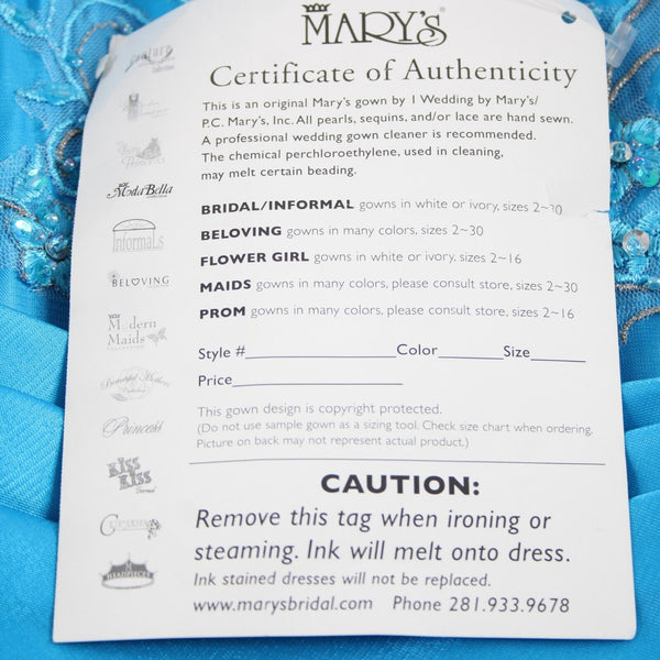 Mary's Bridals NEW $144 Sz 8 Girls Dark Turquoise 100% Polyester Fandango Dress