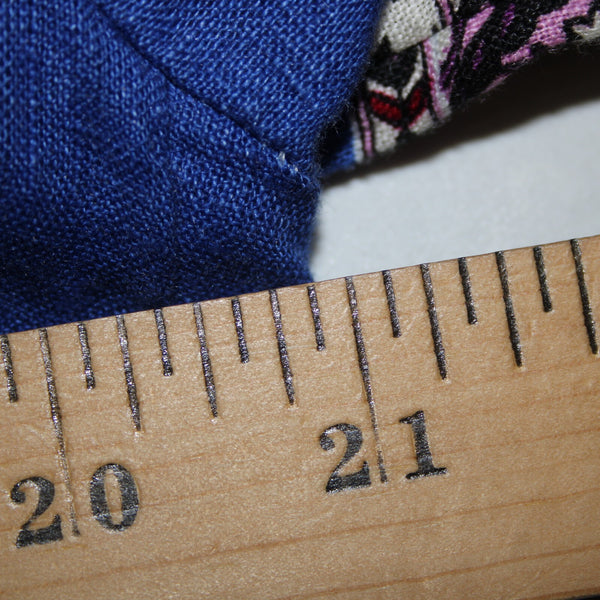 Chicos NEW $139 Sz 1 Blue White Multicolor Printed 100% Linen Wrap Sweater