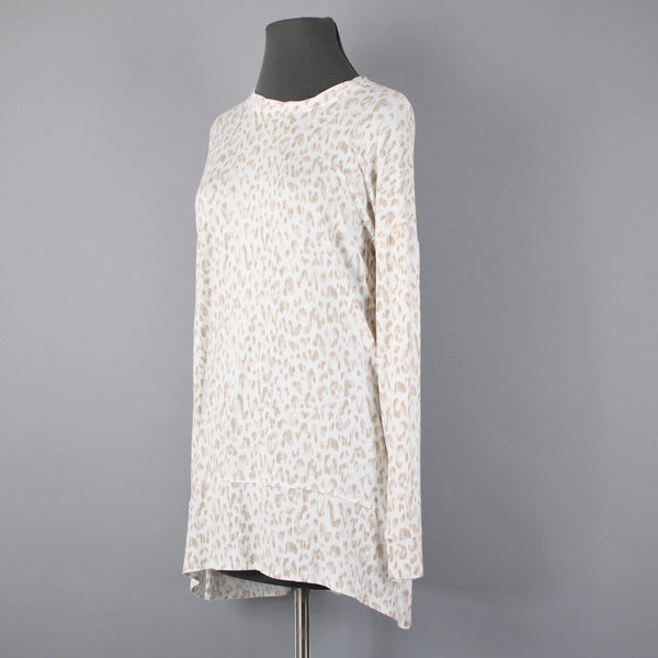 INC NEW Sz M Cream Taupe Hi Low Oversize Long Sleeve Supersoft Rayon Blend Top