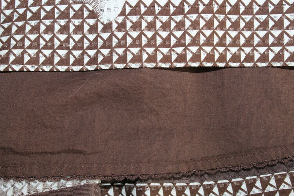 Edme Esylite Sz 4 Brown Cream Belted Pleated Fit n Flare 100% Cotton Dress