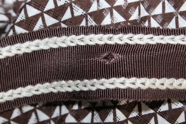 Edme Esylite Sz 4 Brown Cream Belted Pleated Fit n Flare 100% Cotton Dress