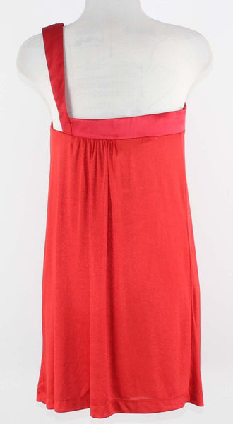 Alexia Admor Sz M Red Rhinestone One Shoulder Lined Nylon Spandx Silk Mini Dress