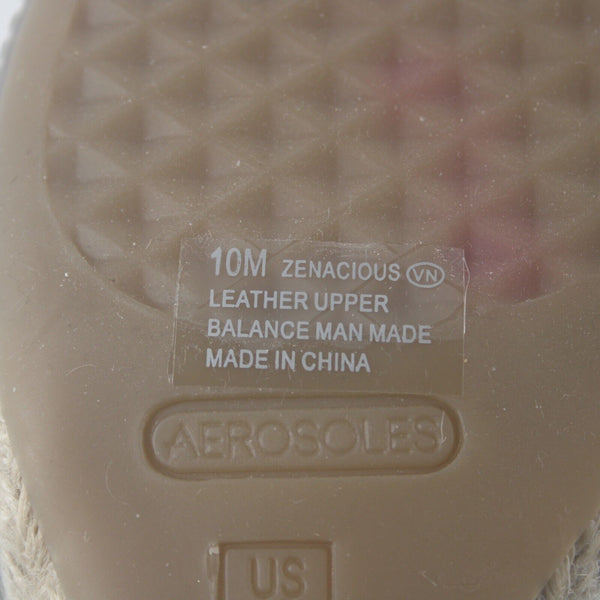 Aerosoles Zenacious Sz 10M Silver Tan Ankle Strap Leather Upper 3" Wedge