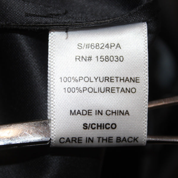 Love Tree Pant Sz S x 27 Black Faux Leather Elastic Waist 100% Polyurethane Pant