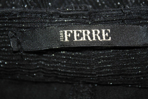 Ferre Sz 28 x 31 Black Silver Metallic Flake Corduroy Cotton Poly Jean