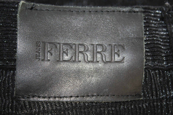 Ferre Sz 28 x 31 Black Silver Metallic Flake Corduroy Cotton Poly Jean