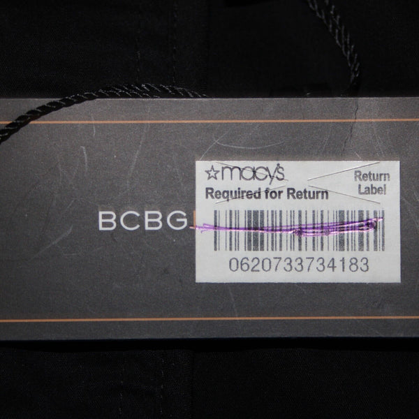BCBGmaxazria NEW $142 Sz S Black Lined Woven Rushed Embroid Cotton Nylon Dress