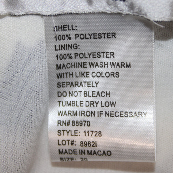 Ronni Nicole II Dress NEW Sz 20 White Black Lined Sleeveless 100% Poly Dress