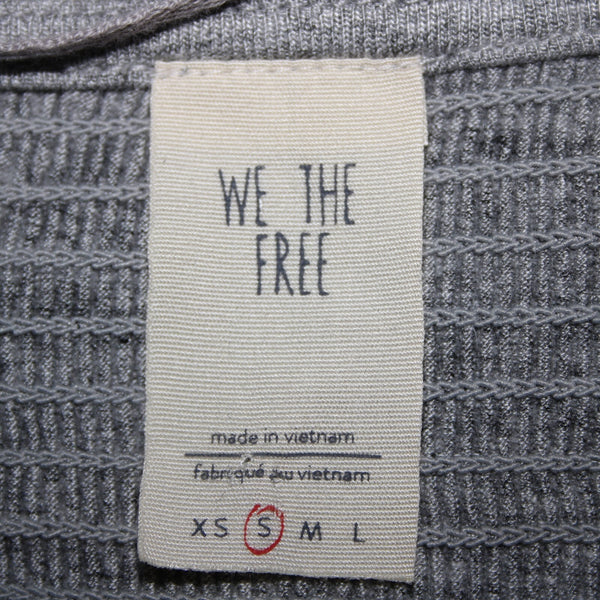 We The Free NEW $68 Sz S Gray Heather Asymmetrical V Neck Tunic Rayon Linen Top