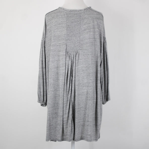 We The Free NEW $68 Sz S Gray Heather Asymmetrical V Neck Tunic Rayon Linen Top