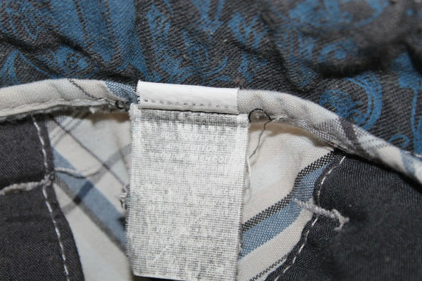 Micros Sz 14 x 9 Gray Blue Plaid Poly Blend Shorts