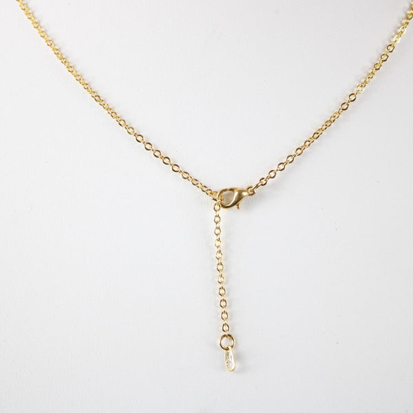 NATALIE Name NEW Goldtone Rhinestone Accent 14.5" w 4.5" Multi Ring Ext Necklace