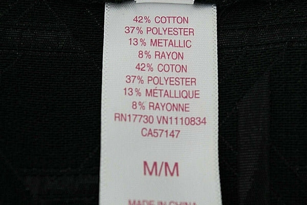 Xhilaration Sz M Black Double Brass Zip Front Cotton Metallic Blend Skirt