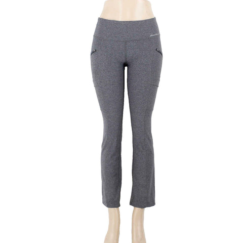 Eddie Bauer Sz XS x 28 Heathered Gray Zip Pockets Poly Spandex Activewear Pant