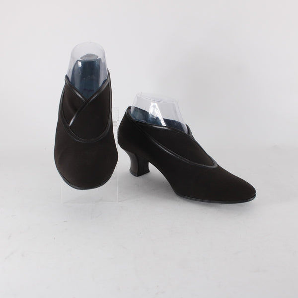 Thierry Rabotin Heels Remy Sz 38 Chocolate Brown Micro Fiber Leather 1.5" Heels