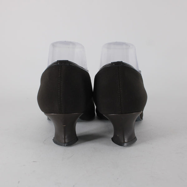 Thierry Rabotin Heels Remy Sz 38 Chocolate Brown Micro Fiber Leather 1.5" Heels