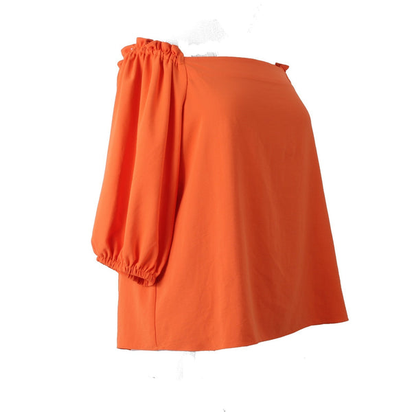 Joseph Ribkoff Top Sz 20 Orange Mid Sleeve Ruffles Off The Shoulders Top
