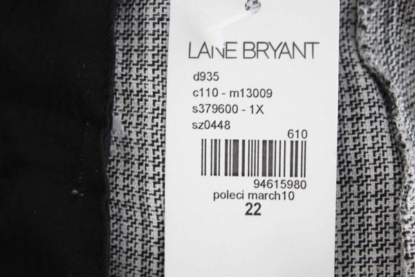 Lane Bryant NEW $78 Sz 22 x 25 Black Multi Pleat Front Cuff Poly Blend Pant