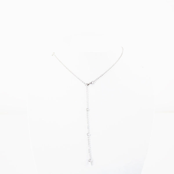 MARISSA NEW Silvertone Rhinestone Accent 14.5" w 4.5" Multi Ring Ext Necklace 4