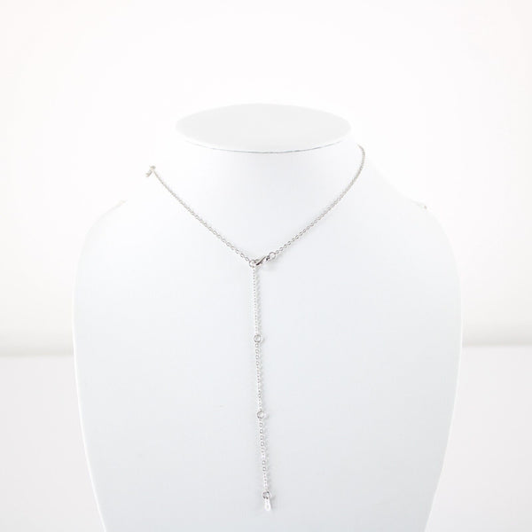 MARISSA NEW Silvertone Rhinestone Accent 14.5" w 4.5" Multi Ring Ext Necklace 4