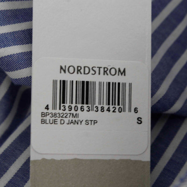 BP NEW Sz S Blue White Stiped Cold Shoulder V Neck Knee Length Dress