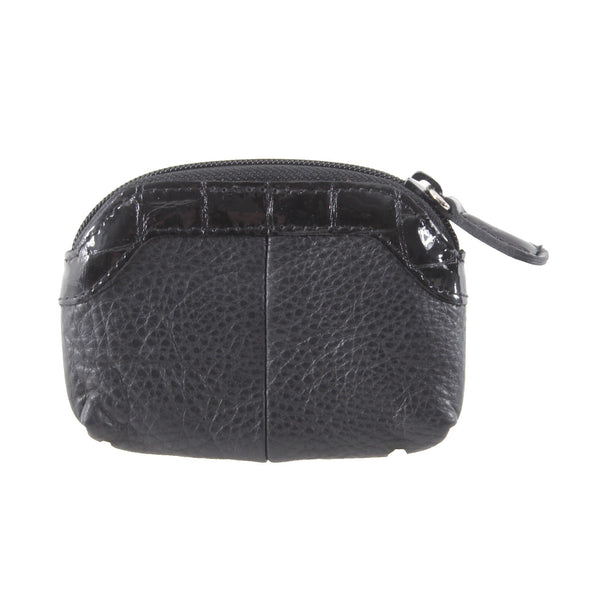 Brighton Wallet 4 x 3 x 1 Black Pebbled Heart Design Zipper Leather Wallet