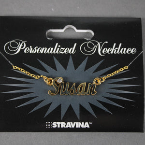 SUSAN NEW Name Goldtone Rhinestone Accent 14.5" w 4.5" Multi Ring Ext Necklace