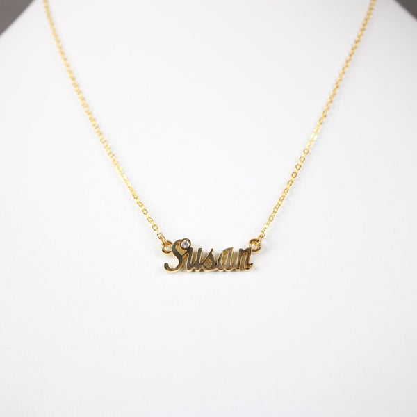 SUSAN NEW Name Goldtone Rhinestone Accent 14.5" w 4.5" Multi Ring Ext Necklace