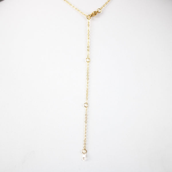 SUSAN NEW Name Goldtone Rhinestone Accent 14.5" w 4.5" Multi Ring Ext Necklace
