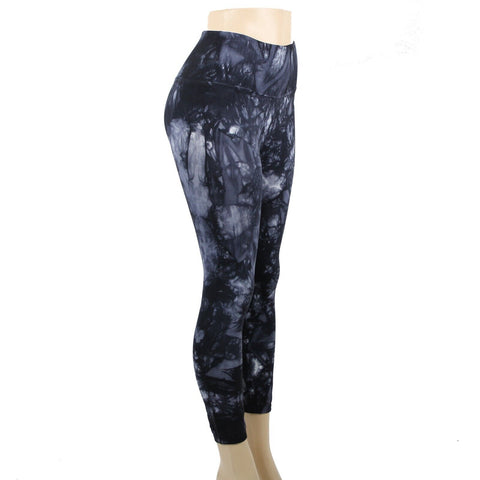 Free People NEW $88 Evereve Sz M/L Black Blue Tie Dye Nylon Spandex AW Pant