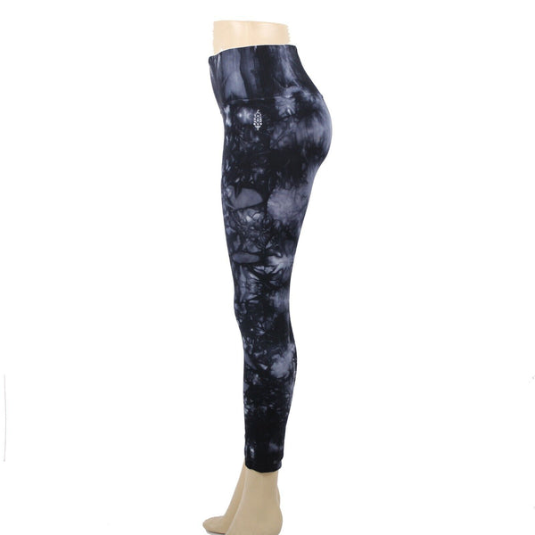 Free People NEW $88 Evereve Sz M/L Black Blue Tie Dye Nylon Spandex AW Pant