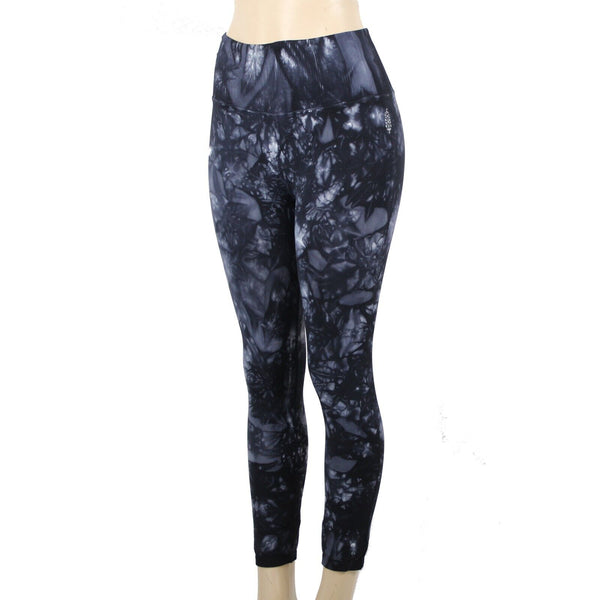 Free People NEW $88 Evereve Sz M/L Black Blue Tie Dye Nylon Spandex AW Pant