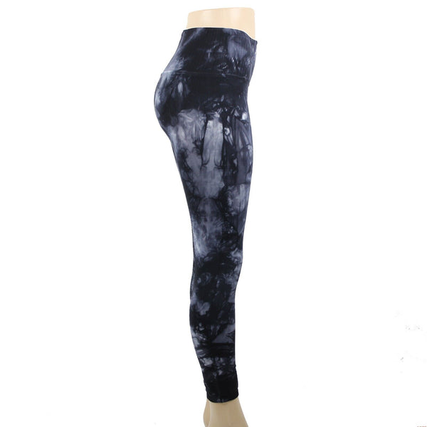 Free People NEW $88 Evereve Sz M/L Black Blue Tie Dye Nylon Spandex AW Pant