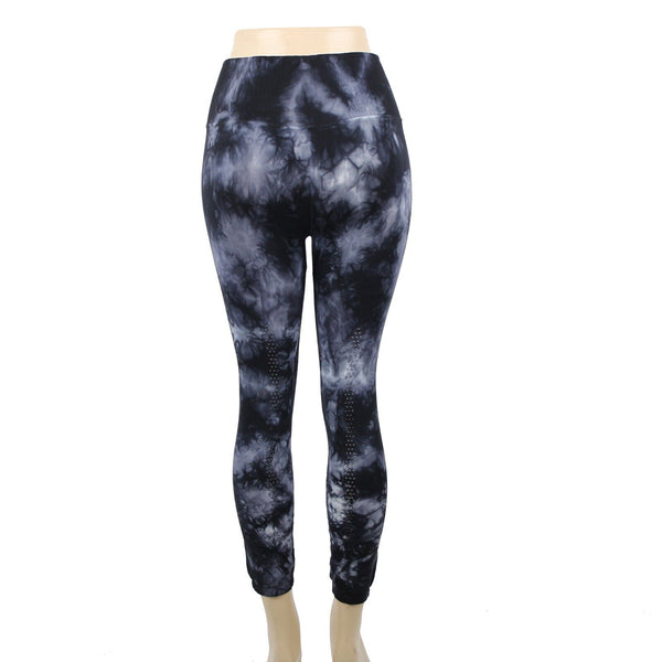 Free People NEW $88 Evereve Sz M/L Black Blue Tie Dye Nylon Spandex AW Pant