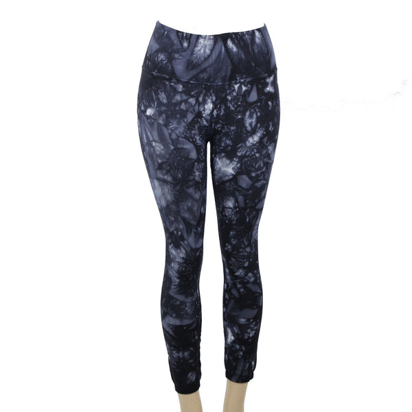 Free People NEW $88 Evereve Sz M/L Black Blue Tie Dye Nylon Spandex AW Pant